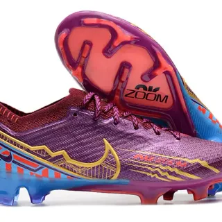 Nike Phantom GT Purple Blue Low-Cut Knit Upper Asymmetric Lacing Firm-Ground Soccer Shoes