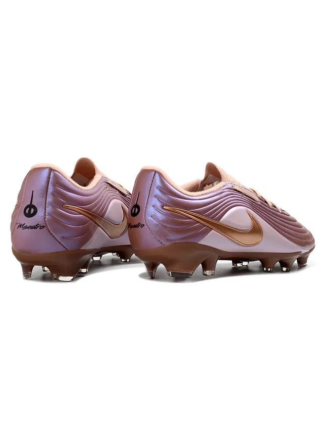 Nike Phantom GT बैंगनी सोना तरंग-रिब्ड ऊपरी इंद्रधनुषीय फिनिश फर्म-ग्राउंड फुटबॉल जूते 5