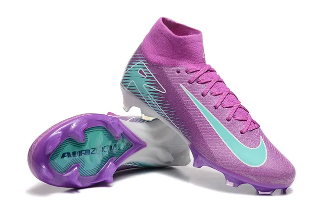 Nike Phantom GT Violet Turquoise Chaussures de football terrain ferme 6