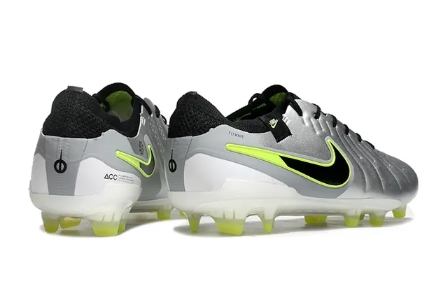 Nike Phantom GT Prata Verde Metálico Parte Superior Sintética Sobreposição Swoosh Preto Sapatos de Futebol Firm-Ground 5
