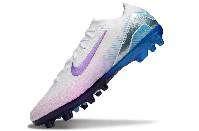 Nike Phantom GT सफेद बैंगनी बुनवाई ऊपरी Air Zoom Cushioning Firm-Ground फुटबॉल जूते 2