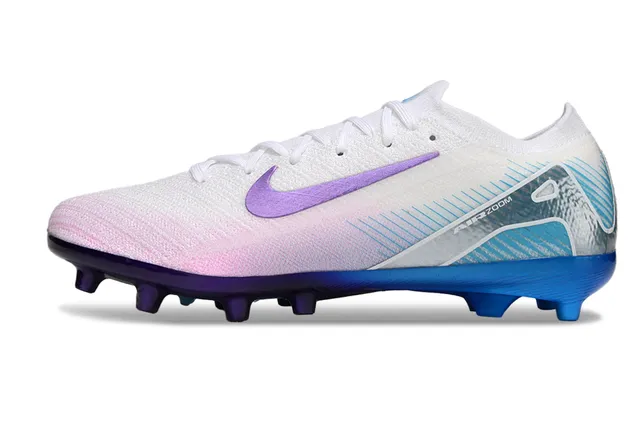 Nike Phantom GT सफेद बैंगनी बुनवाई ऊपरी Air Zoom Cushioning Firm-Ground फुटबॉल जूते 7