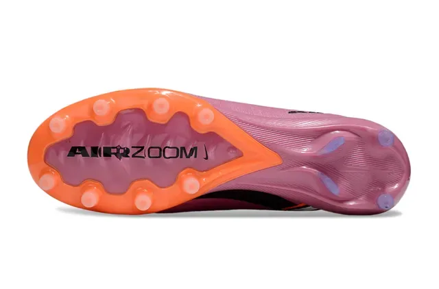 Nike Pink Orange High-Top Sock-Fit Knit Upper Swoosh And Outsole Firm-Ground Soccer Shoes 6