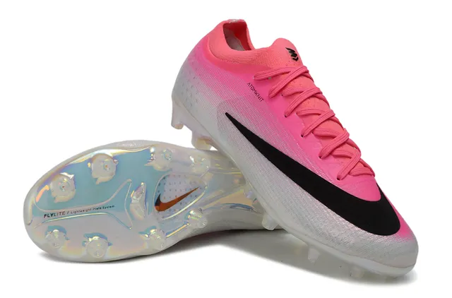 Nike أحذية كرة القدم الوردية الشفافة منخفضة القطع نسيج براق لوحة أرضية صلبة 4