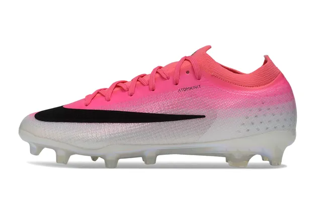 Nike أحذية كرة القدم الوردية الشفافة منخفضة القطع نسيج براق لوحة أرضية صلبة 7