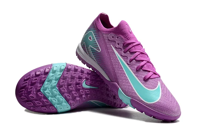 Nike बैंगनी नीली बुनाई ऊपरी सिंथेटिक वेव ओवरले टर्फ फुटबॉल जूते 3