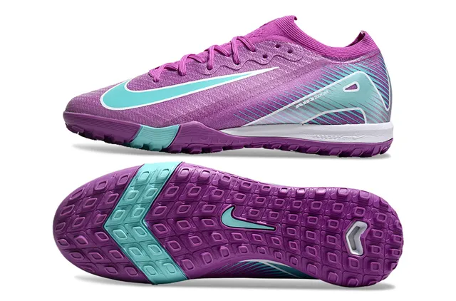 Nike बैंगनी नीली बुनाई ऊपरी सिंथेटिक वेव ओवरले टर्फ फुटबॉल जूते 5