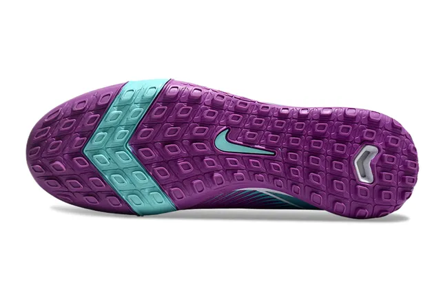 Nike बैंगनी नीली बुनाई ऊपरी सिंथेटिक वेव ओवरले टर्फ फुटबॉल जूते 6