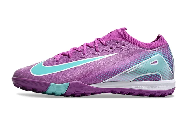 Nike बैंगनी नीली बुनाई ऊपरी सिंथेटिक वेव ओवरले टर्फ फुटबॉल जूते 8