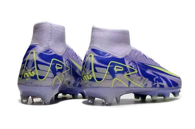 Nike Purple Green High-Cut Sock-Fit Upper Knit Construction Firm-Ground Soccer Shoes 5