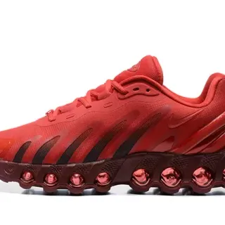 Nike Red Black Mesh Upper Striped Cage Sneakers