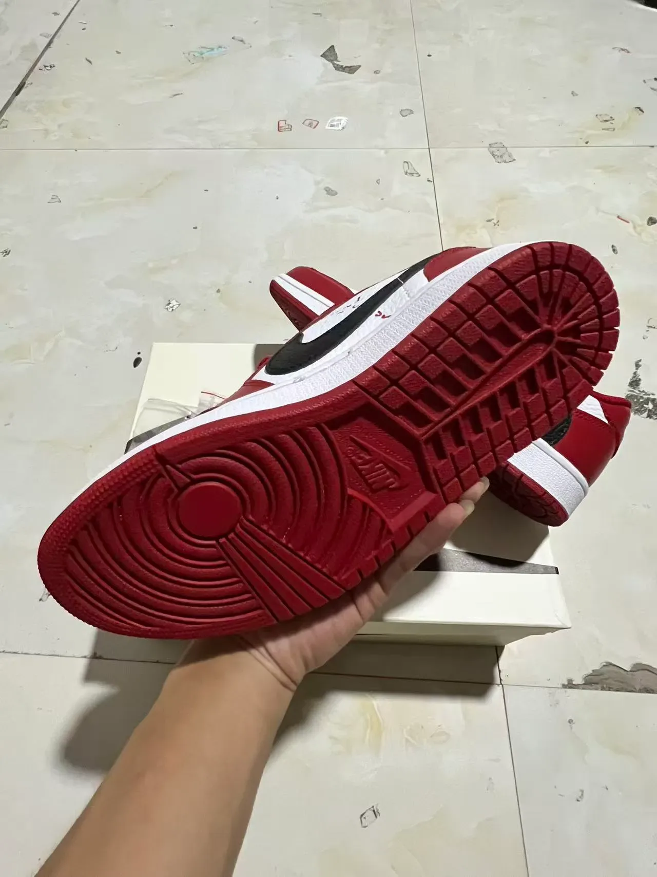 Nike Red White Low-Top Leather-Paneled Lifestyle Sneakers 6