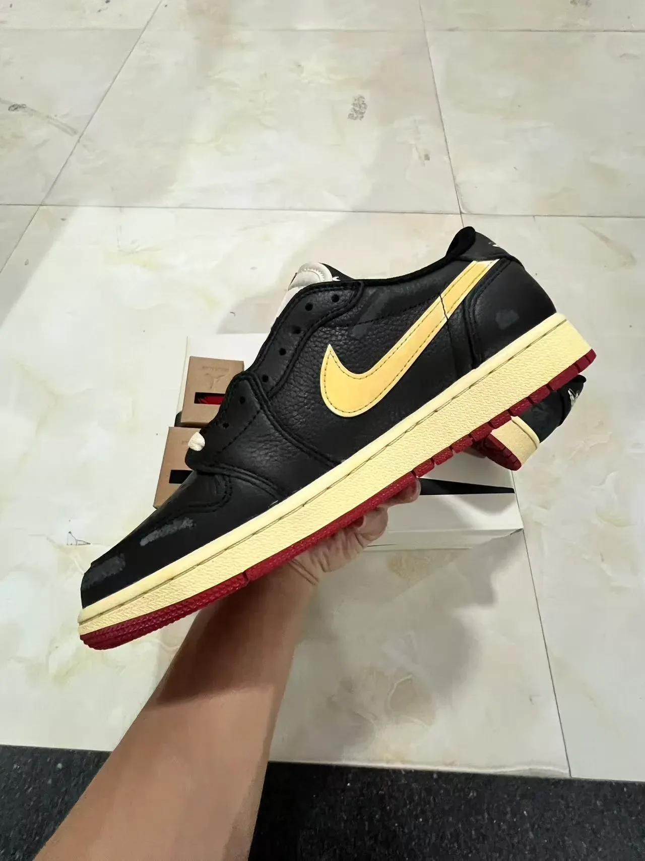 Nike SB Dunk Low Black Cream Red Lifestyle Sneakers 5