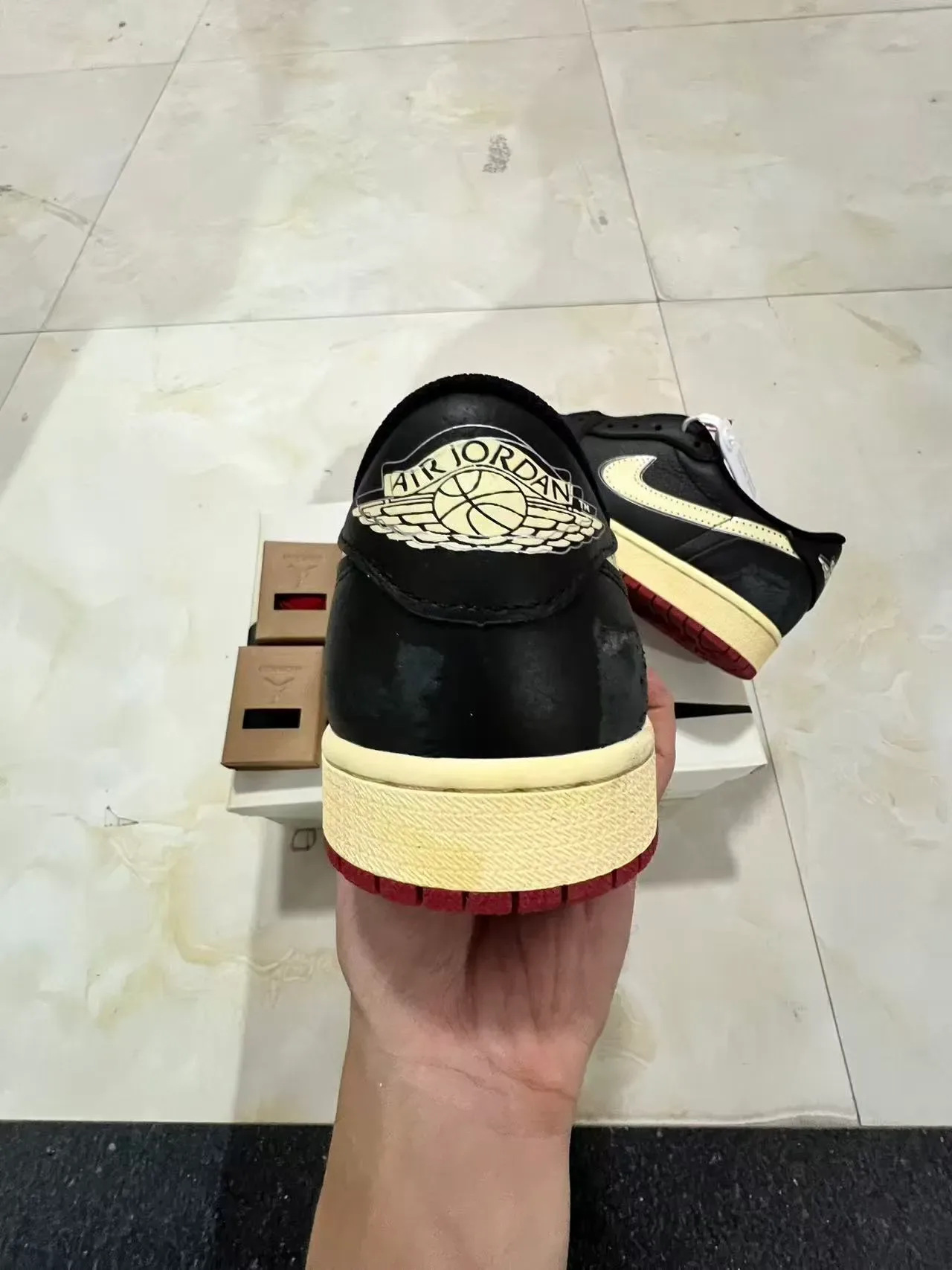 Nike SB Dunk Low Black Cream Red Lifestyle Sneakers 8