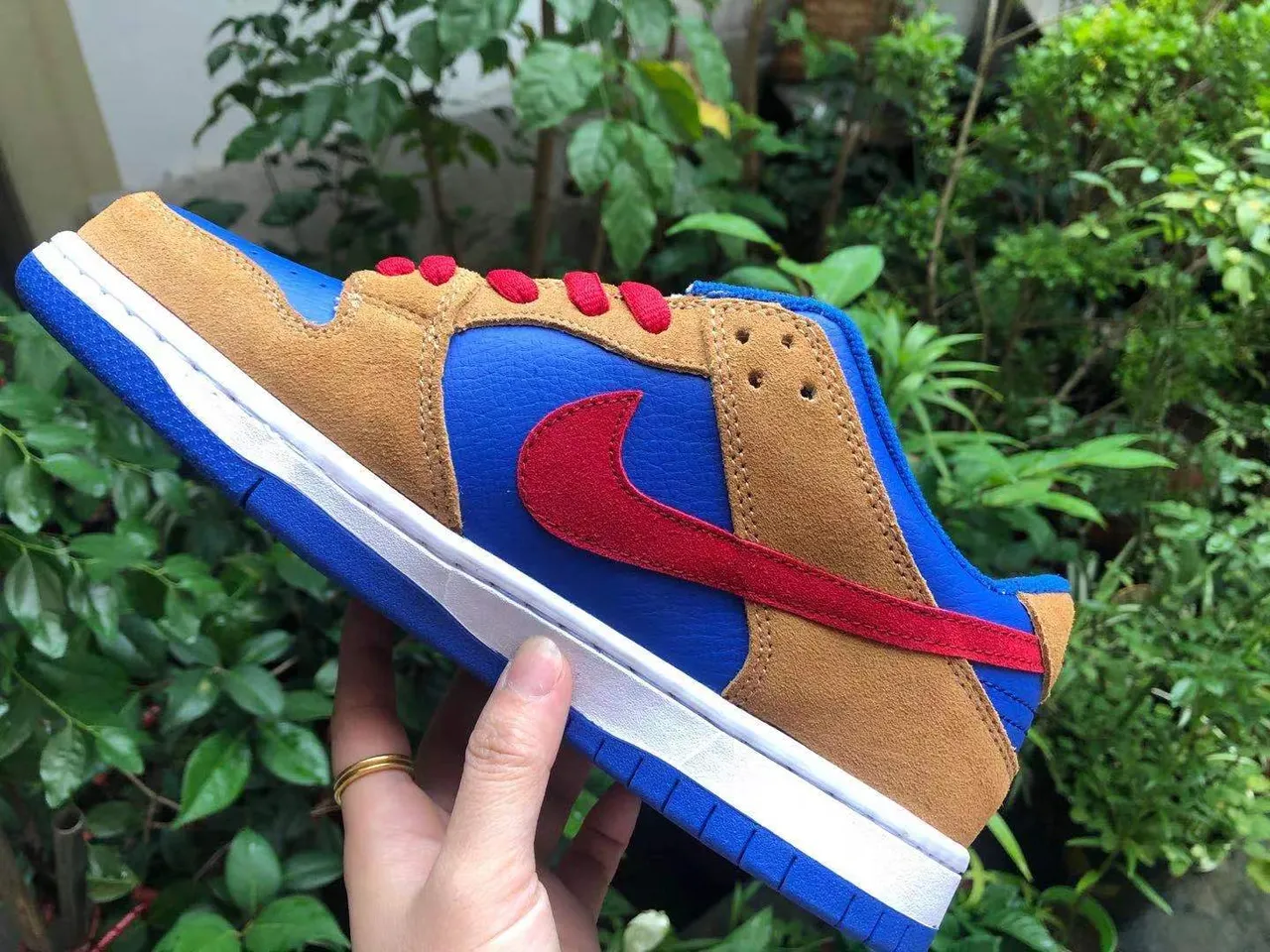 Nike SB Dunk Low Bleu Marron Rouge Chaussures de Skateboard 6