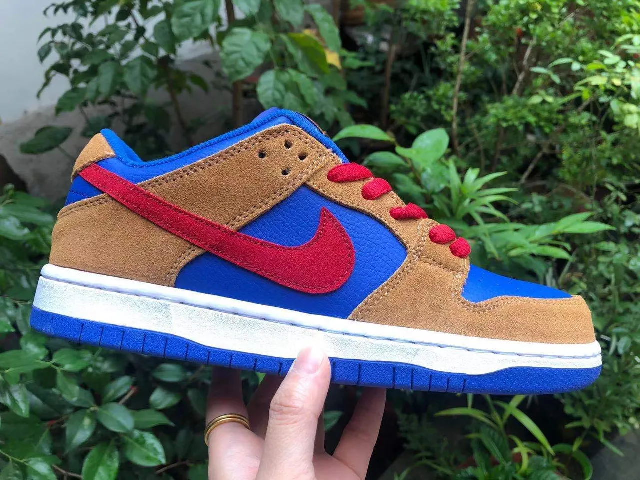 Nike SB Dunk Low Bleu Marron Rouge Chaussures de Skateboard 7