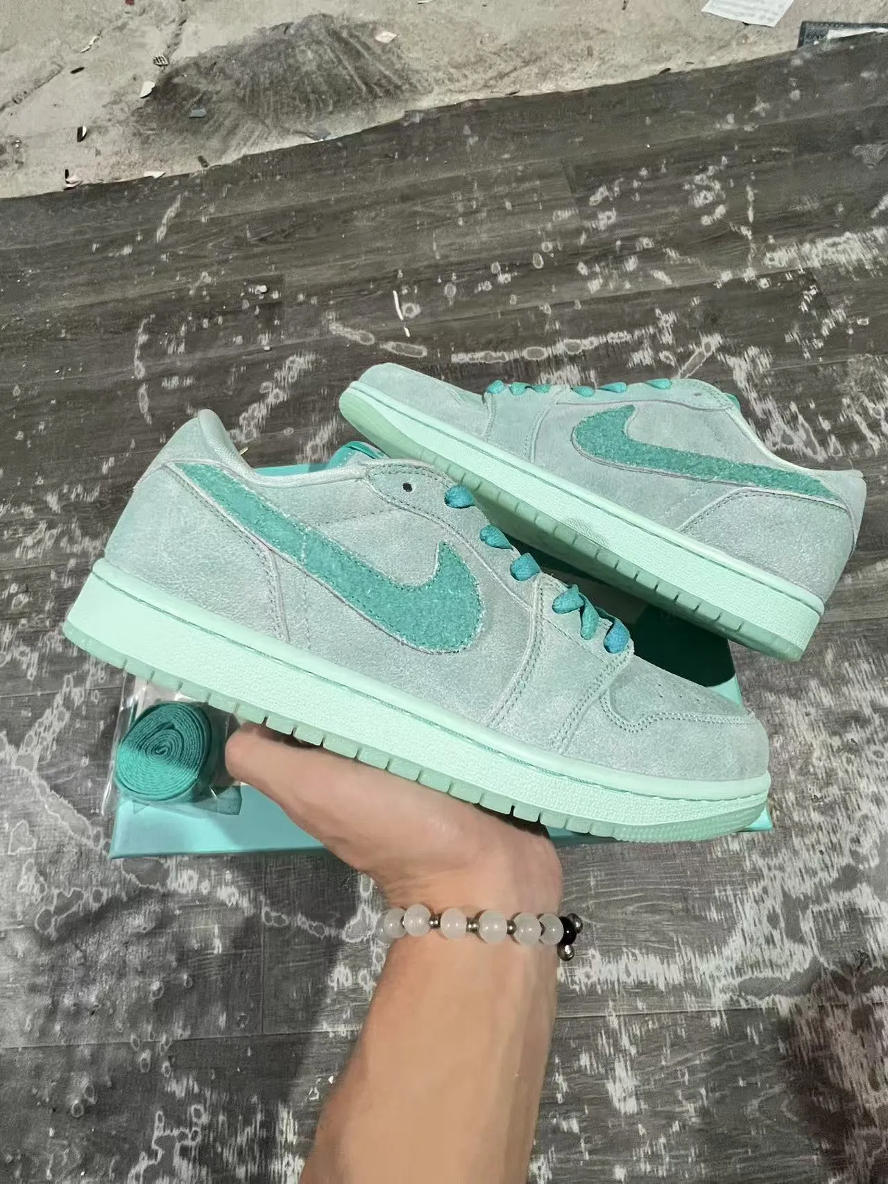 Nike SB Dunk Low Mint Teal Suede Skateboard Shoes 5