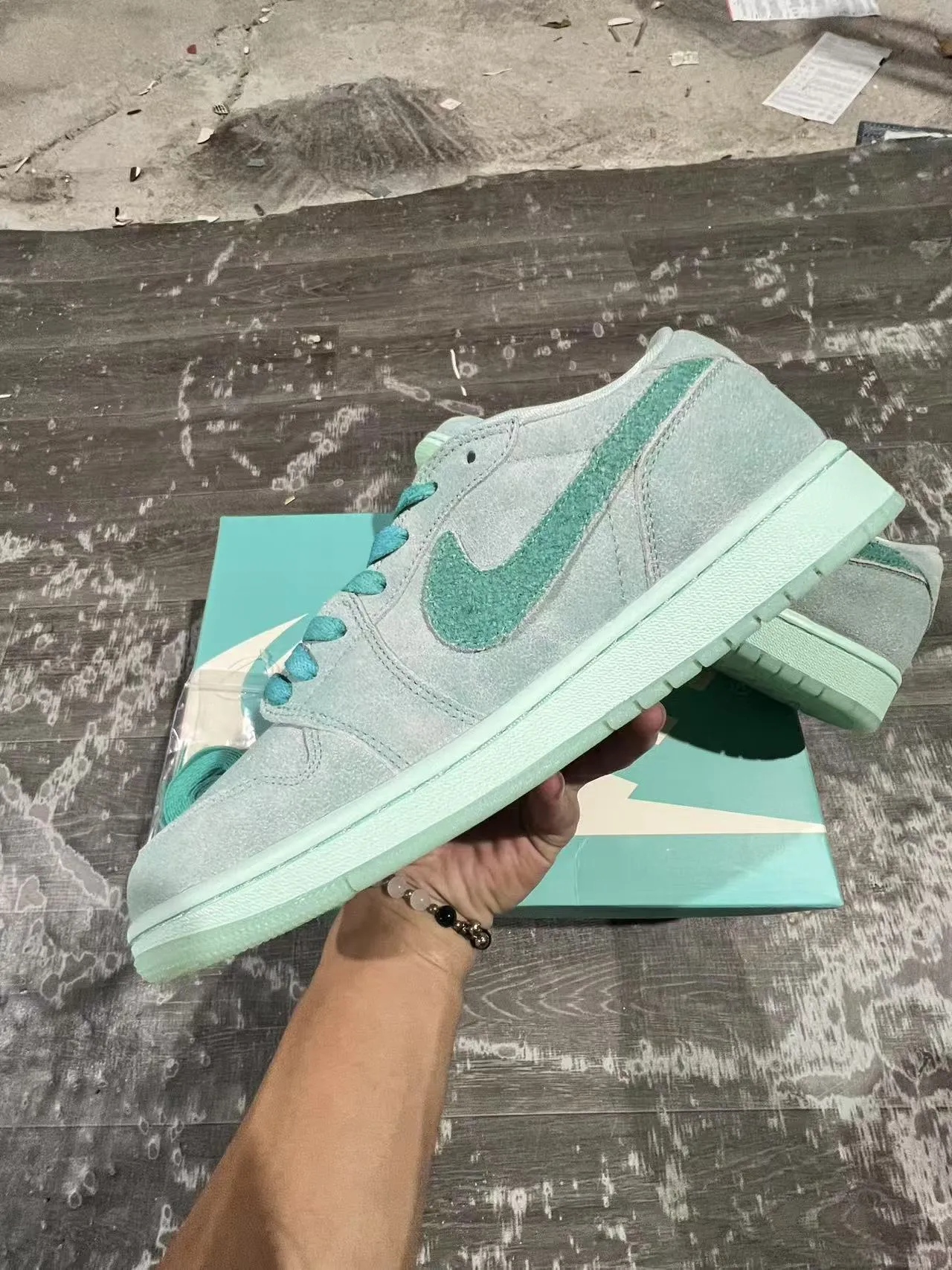 Nike SB Dunk Low Mint Teal Suede Skateboard Shoes 9