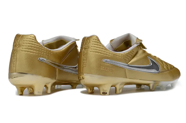 Nike Tiempo Legend Dourado Metálico Solo Firme Sapatos de futebol 5