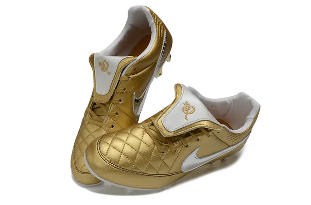 Nike Tiempo Legend Dourado Metálico Solo Firme Sapatos de futebol 7