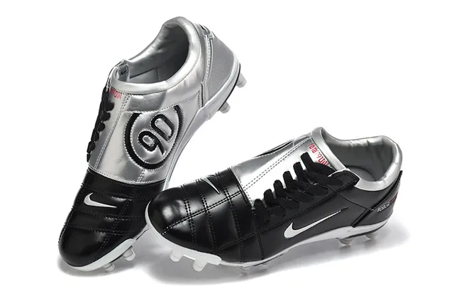 Nike Total 90 III Preto Branco Prata Firm-Ground Sapatos de Futebol 2