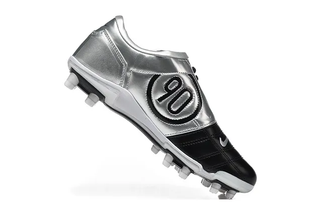 Nike Total 90 III Preto Branco Prata Firm-Ground Sapatos de Futebol 3