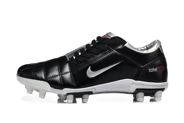 Nike Total 90 III Preto Branco Prata Firm-Ground Sapatos de Futebol 10