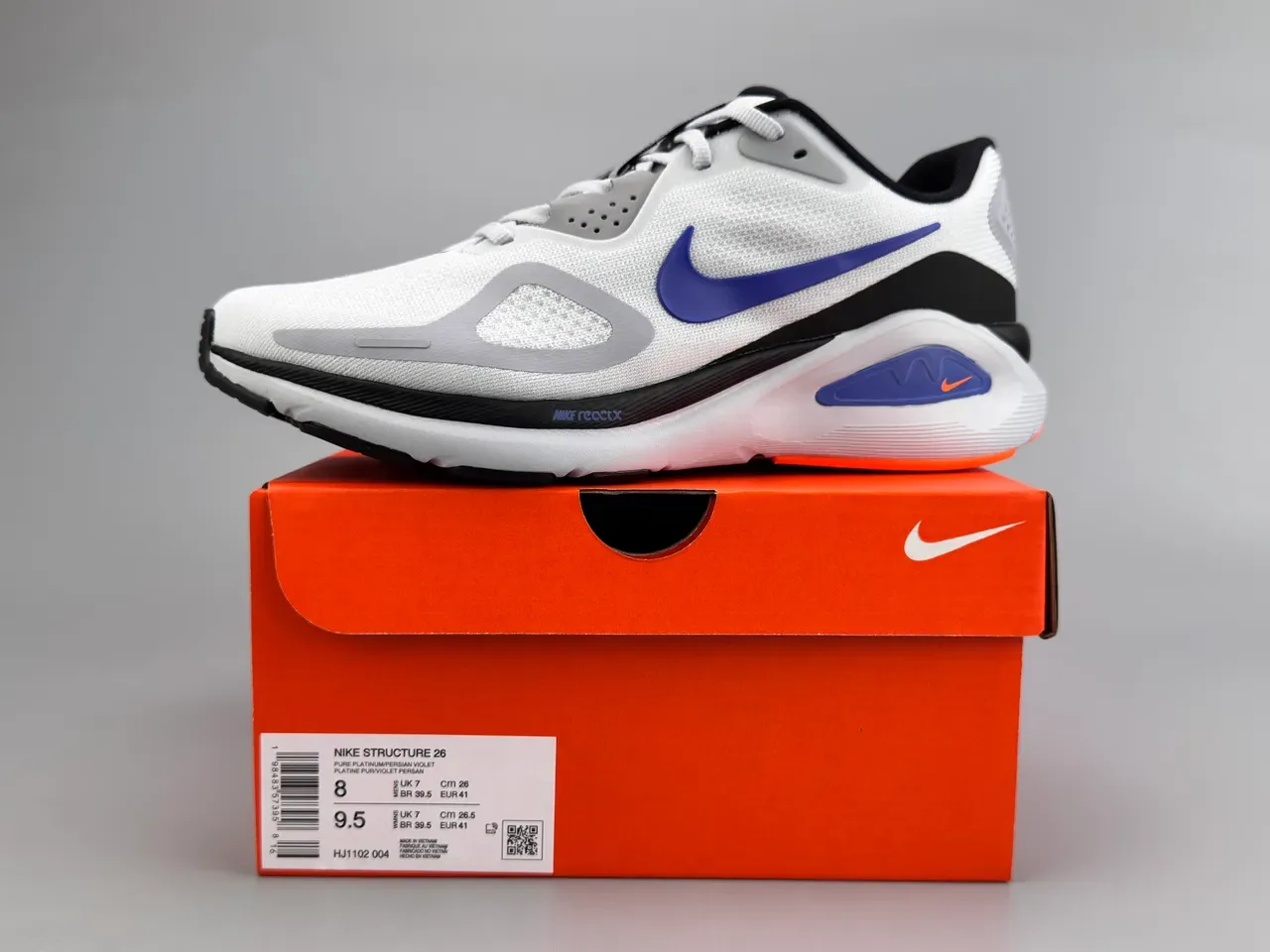 Nike White Blue Engineered Mesh Upper Sculpted ReactX Midsole Lifestyle Sneakers 2