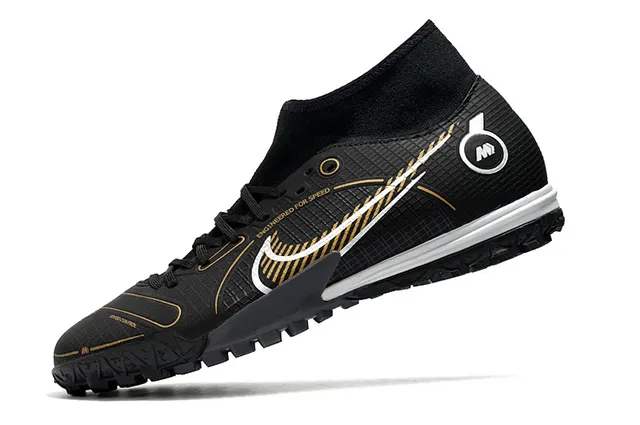 Nike White Blue Sock-Fit Collar Asymmetrical Lacing Turf Soccer Shoes 16