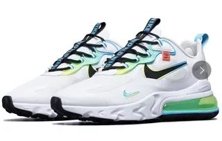 Nike White Green Mesh Upper Visible Heel Air Unit Lifestyle Sneakers 5