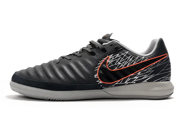 Nike Sapato Branco Laranja Low-Top Couro Sintético Superior Futebol Indoor 11