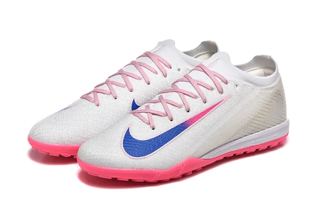 Nike أحذية كرة القدم تورف أبيض وردي أعلى منسوجة low-cut silhouette 8