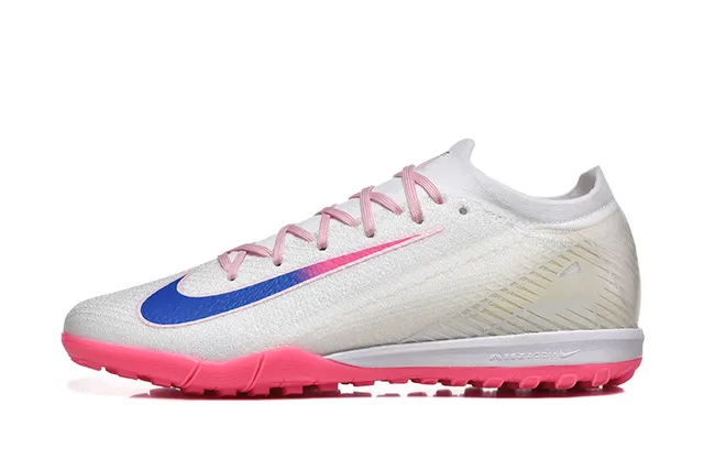 Nike أحذية كرة القدم تورف أبيض وردي أعلى منسوجة low-cut silhouette 10