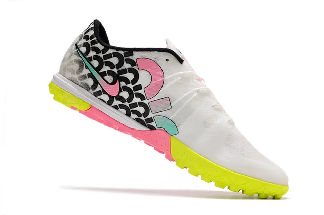 Nike Branco Rosa Baixo Corte Cleat Sola de Borracha Bicolor Grama Sapatos de Futebol 2