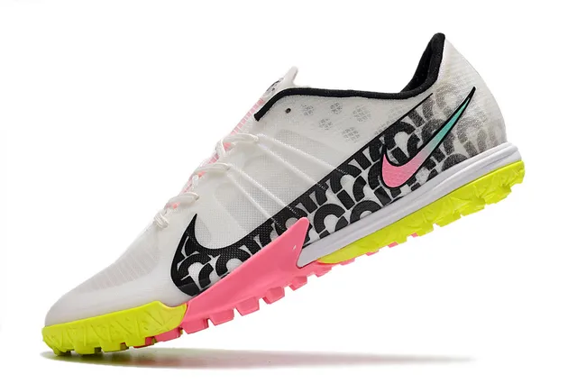 Nike Branco Rosa Baixo Corte Cleat Sola de Borracha Bicolor Grama Sapatos de Futebol 3
