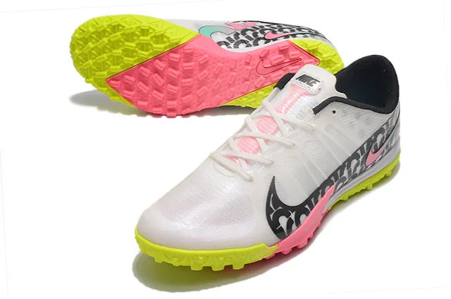 Nike Branco Rosa Baixo Corte Cleat Sola de Borracha Bicolor Grama Sapatos de Futebol 4