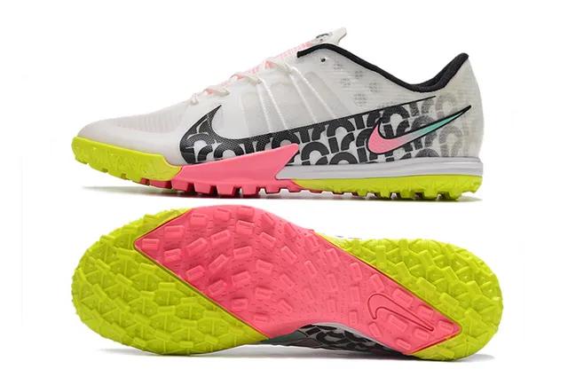Nike Branco Rosa Baixo Corte Cleat Sola de Borracha Bicolor Grama Sapatos de Futebol 6