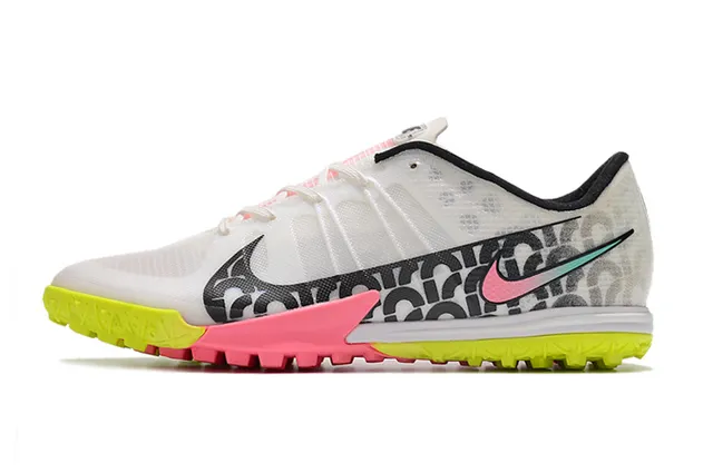 Nike Branco Rosa Baixo Corte Cleat Sola de Borracha Bicolor Grama Sapatos de Futebol 7