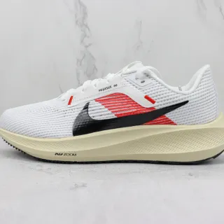 Nike Branco e Vermelho Malha Enxertada Superior Solapaduras em Camadas Tênis de Corrida