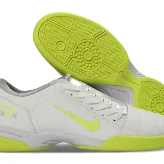 Nike White Yellow Low-Top Synthetic Leather Upper Sneakers