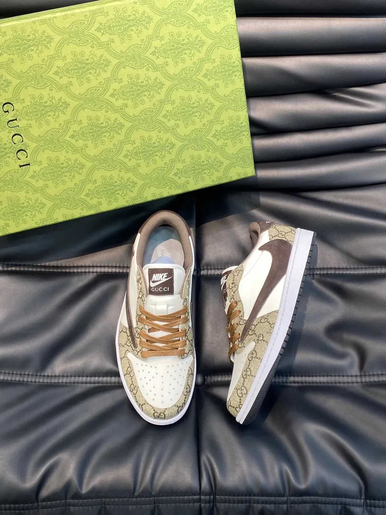 Nike x Gucci Air Force 1 Low GG Monogram Sneakers Lifestyle 3