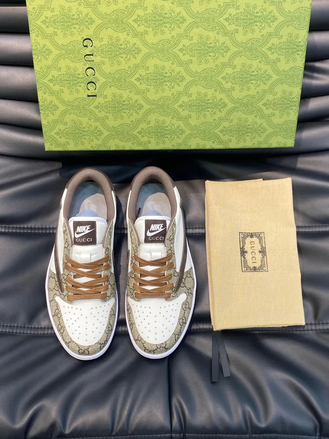 Nike x Gucci Air Force 1 Low GG Monogram Sneakers Lifestyle 4