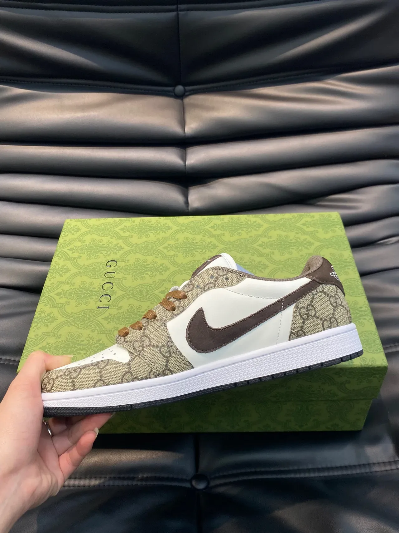 Nike x Gucci Air Force 1 Low GG Monogram Sneakers Lifestyle 6
