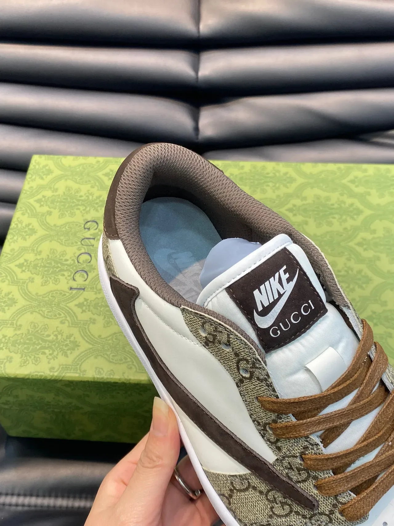 Nike x Gucci Air Force 1 Low GG Monogram Sneakers Lifestyle 7