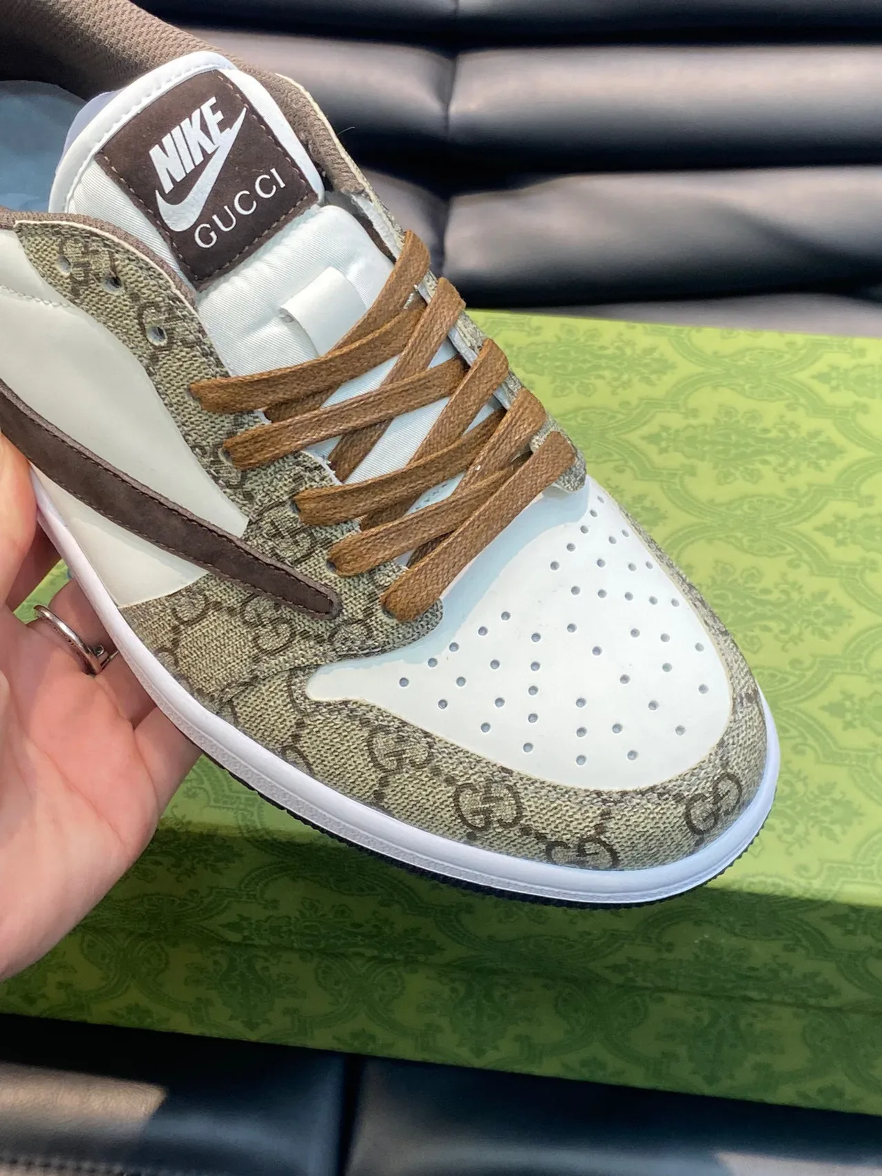 Nike x Gucci Air Force 1 Low GG Monogram Sneakers Lifestyle 8