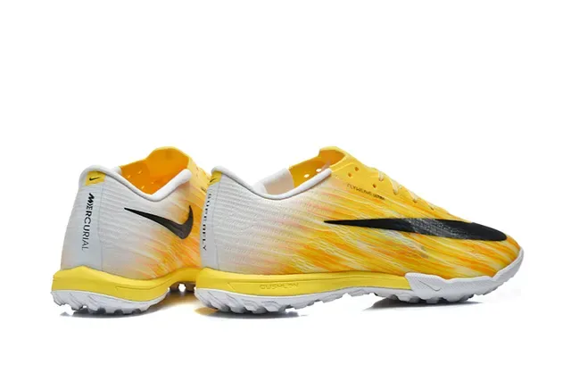 Nike Amarelo Preto Low-Cut Sintético Flyweave Superior Gramado Sapatos de Futebol 2