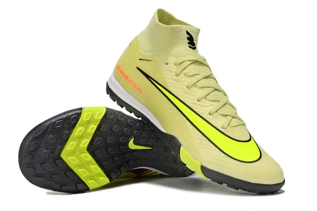 Nike Jaune Vert Flyknit Upper High-Cut Collar Turf Chaussures de football 2