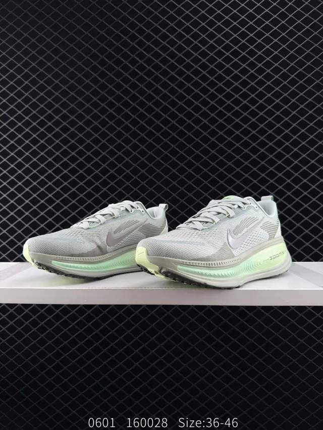 Nike ZoomX Gray Green Engineered Mesh Upper Thick Midsole Running Shoes 3
