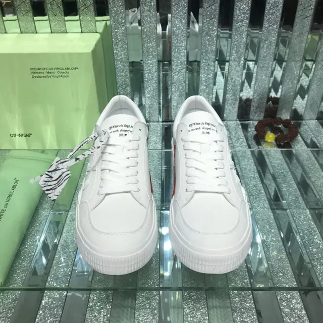 Off-White Arrow Low Top أبيض أحمر نمط حياة صناعي أحذية رياضية 4