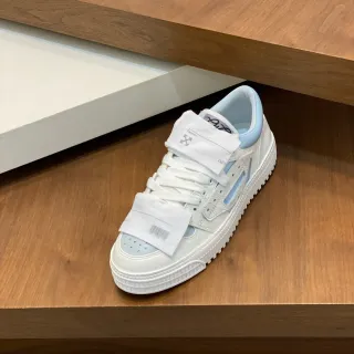 Off-White Blue Industrial Design Dual Strap Detail Lifestyle Sneakers